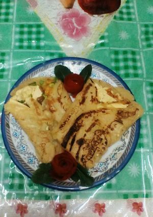 صورة لوصفة كريب بالجبنه الرومى