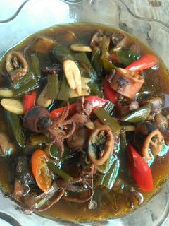 Foto resep Tumis cumi asin cabe hijau