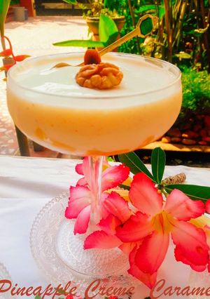 A picture of Eggless Pineapple Crème Caramel Pudding.