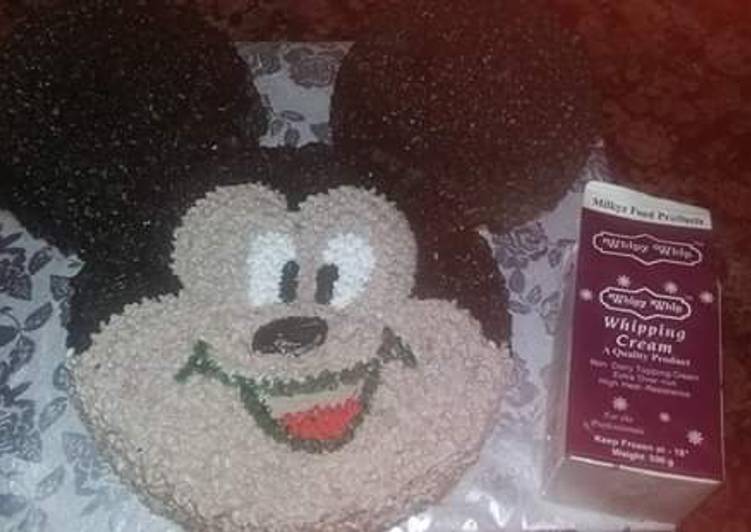 Simple Way to Make Any-night-of-the-week Micky mouse chocoate cake #Foodies&amp;friends