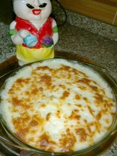 صورة لوصفة معكرونه بالدجاج والوايت صوص في الفرن 😋