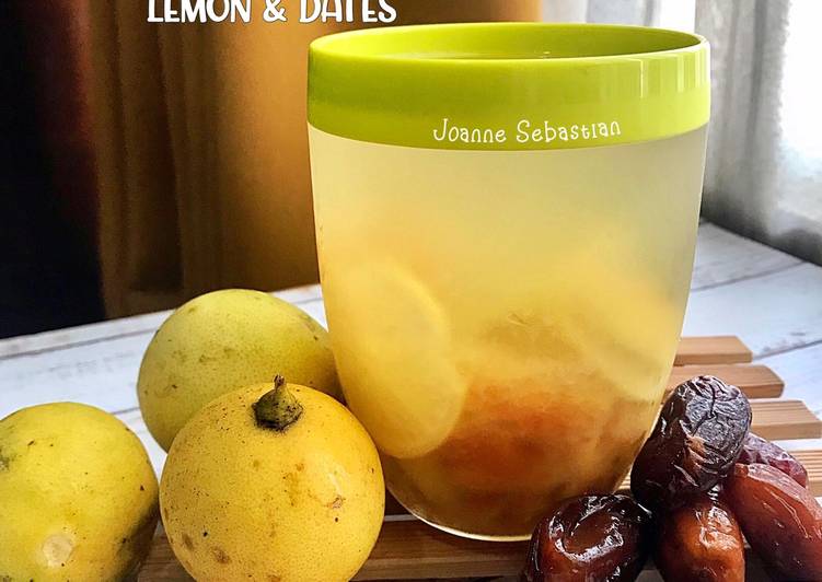 Cara menyiapkan Infused Water Lemon Dates , Bikin Ngiler