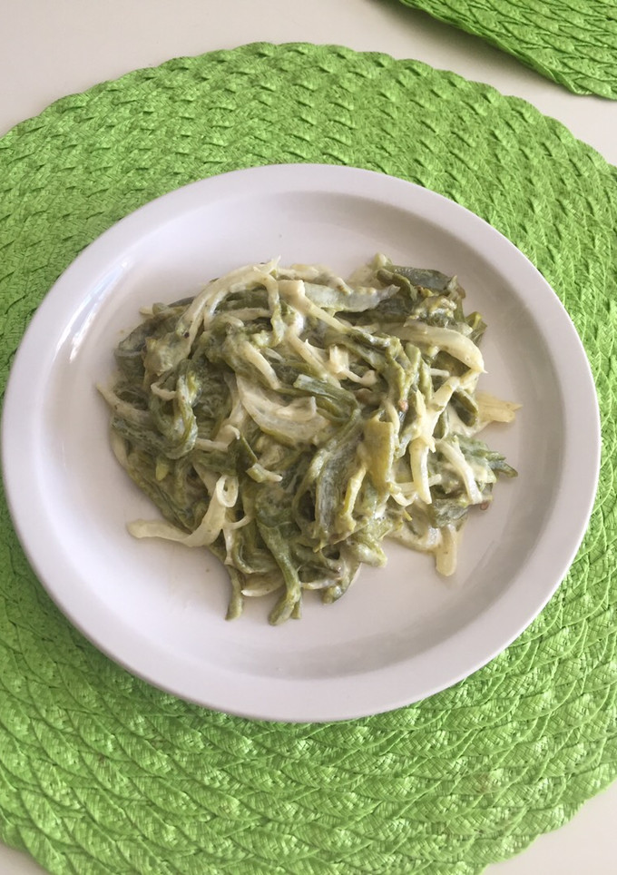 Una foto de Chile Chilaca en rajas