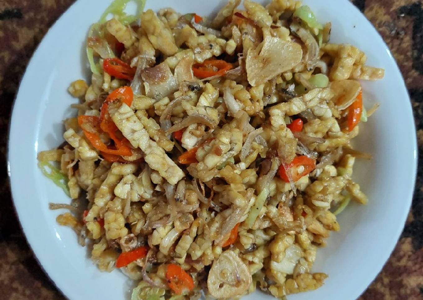 Oseng tempe ikan teri
