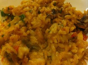 Una foto de Risotto con arroz de ayer