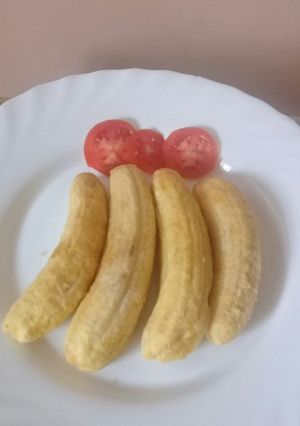 A picture of Simple health breakfast..Deep fried matoke...#4weekschallenge.