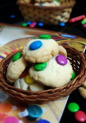 A picture of Cabdury Gems Cookies (Eggless,Butterless).