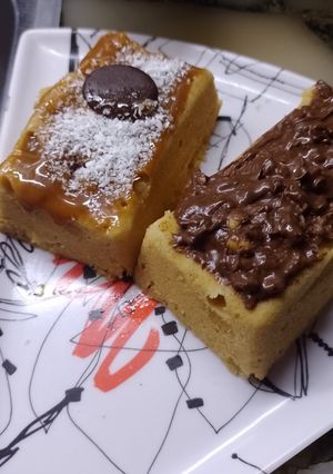 Una foto de Budines de dulce de leche en microondas