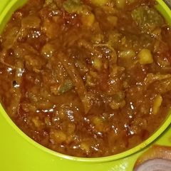 A picture of Bitter Melon gravy.