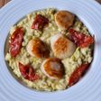 Scallop Risotto with Leeks and Chorizo Chips
