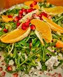 سلطة الجرجير والرمان والفيتا والبرتقال الصحية 🍊🍊🧈🌿🌿
