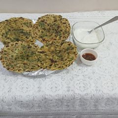 A picture of Spring onion methi paratha.