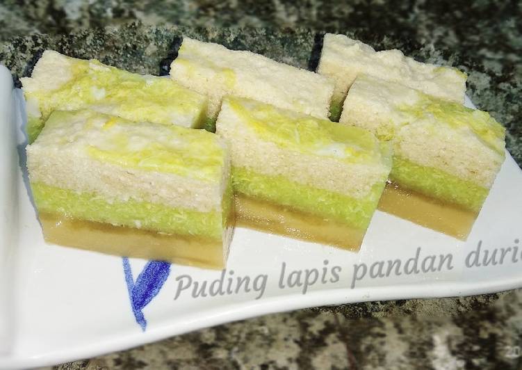 Puding Lapis Pandan Durian