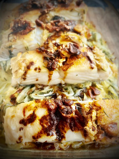 Una foto de Bacalao al horno