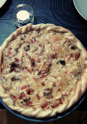 Una foto de Quiche de verduras asadas, queso feta y jamón