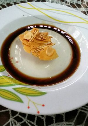 Foto resep Raindrop cake with almond crispy cheese