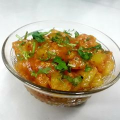 A picture of Green Tomato Ki Khatti Meethi Sabji.