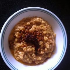 A picture of Andhra Style Banana stem curry with mustard and sesame seeds gravy(Davva Aava koora).