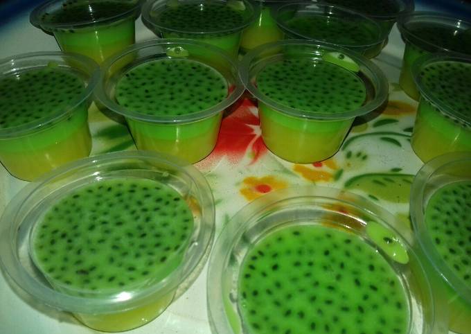 Puding labu selasih