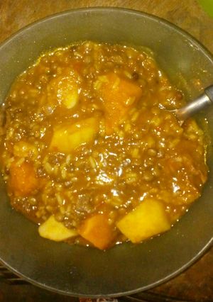 Una foto de Guiso de lentejas y arroz