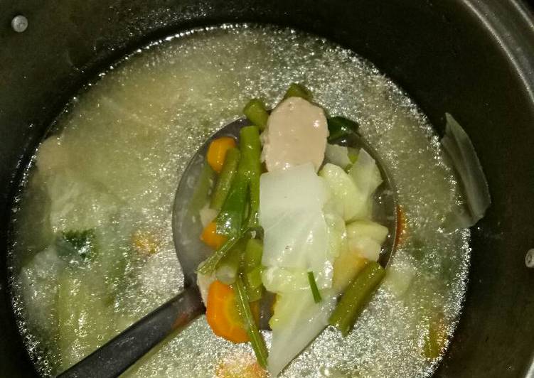 Resep Sayur soup bakso Anti Gagal