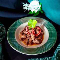 A picture of Rendang Daging "praktis" 3 bahan.