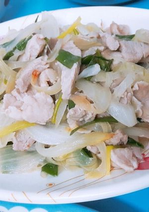 Hình của món Thịt heo xào hành tây.