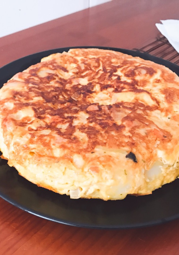 Una foto de Tortilla de calabacín y zanahoria