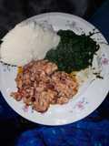 Ugali mayai and kales