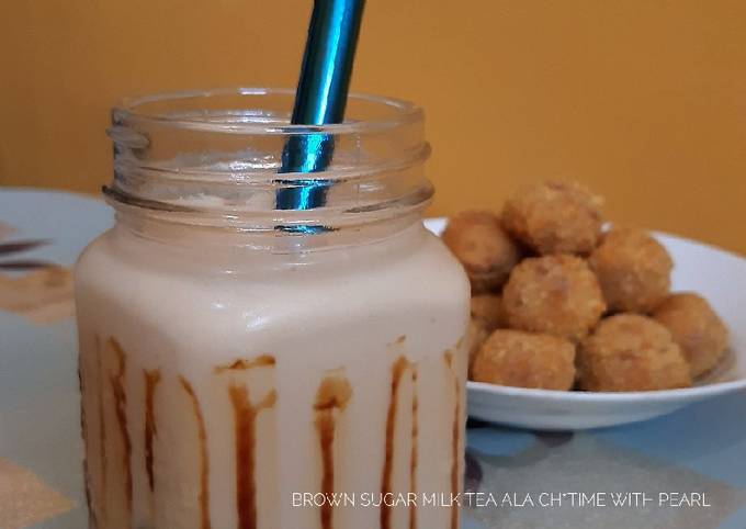 Resep Brown Sugar Milk Tea ala Ch*time with Pearl, Lezat Sekali