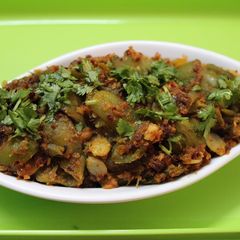 A picture of Ridge Gourd Onion Masala Fry (Beerakai Ulli Karam).