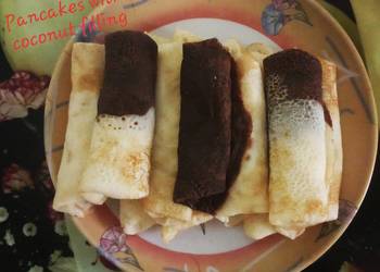 How To Serving Recipe Pancakes with coconut Filling Delicious Steady