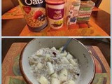 Avena con manzana chía, Linaza, pasas y almendra para un desayuno