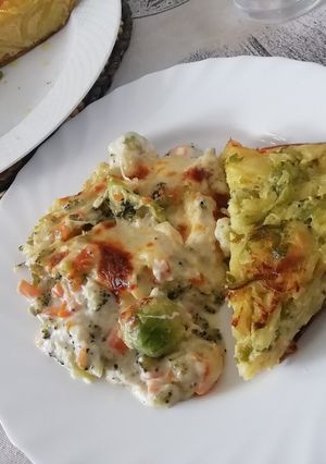 Una foto de Verduras con bechamel