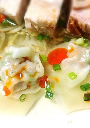 รูปของ เกี๊ยวน้ำหมูกรอบสไตล์หมี#รักบ้านเกิด