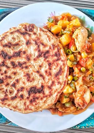 Plat 🍞bread with pototo suop ainihin hoton girkin