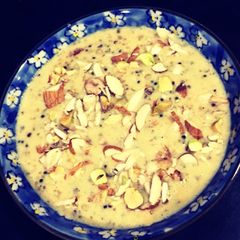 A picture of Quinoa-Sago Porridge/kheer.