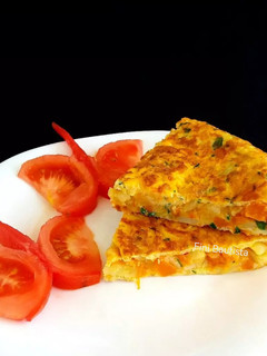 Una foto de Tortilla de calabaza y patata