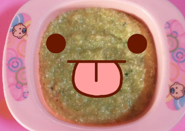 Cara Memasak Mpasi Gwen 7m+ bubur ikan kenworbro (kentang, wortel, brokoli) yang Renyah