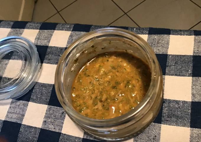 Sauce salade à l huile de chorizo et vinaigre balsamique de Mila