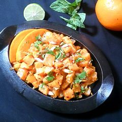 A picture of Roasted Sweet Potato Salad with Orange flavour.