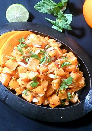 A picture of Roasted Sweet Potato Salad with Orange flavour.