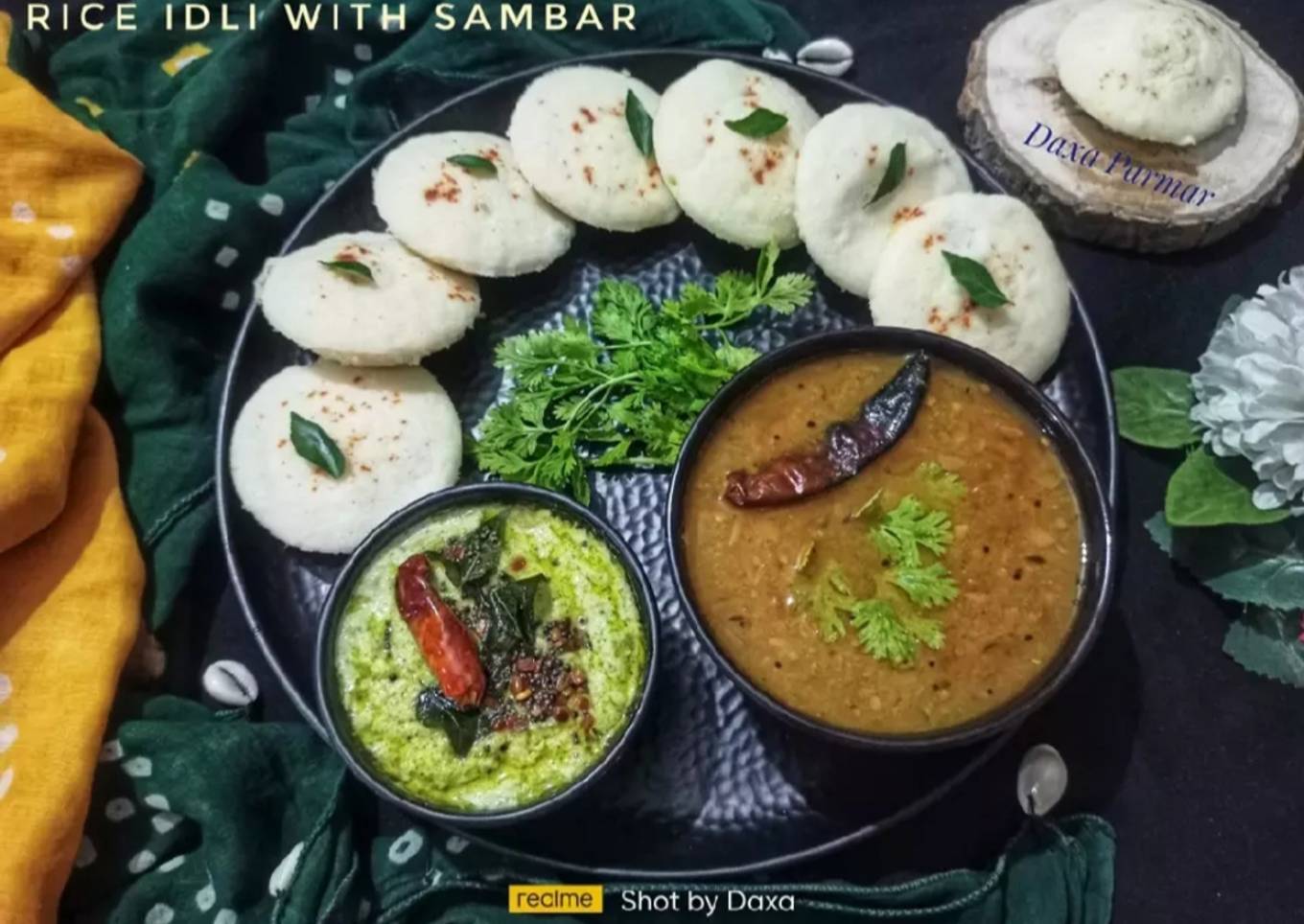 South Indian Rice Idli With Sambar
