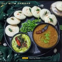 South Indian Rice Idli With Sambar A picture of South Indian Rice Idli With Sambar.