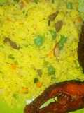 Fried rice with fried fresh tillapia