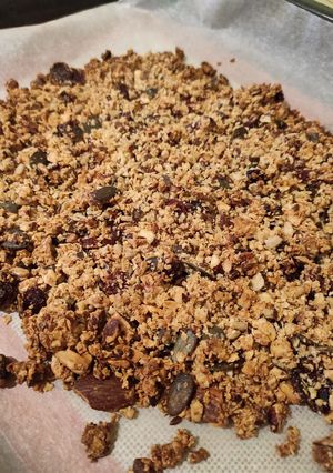 Une photo de Granola healthy maison 🥜🌾🥥🍇🌻🦋✨🙏❤️