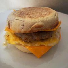 A picture of 4 sausage & egg mc muffins for just £2.80.