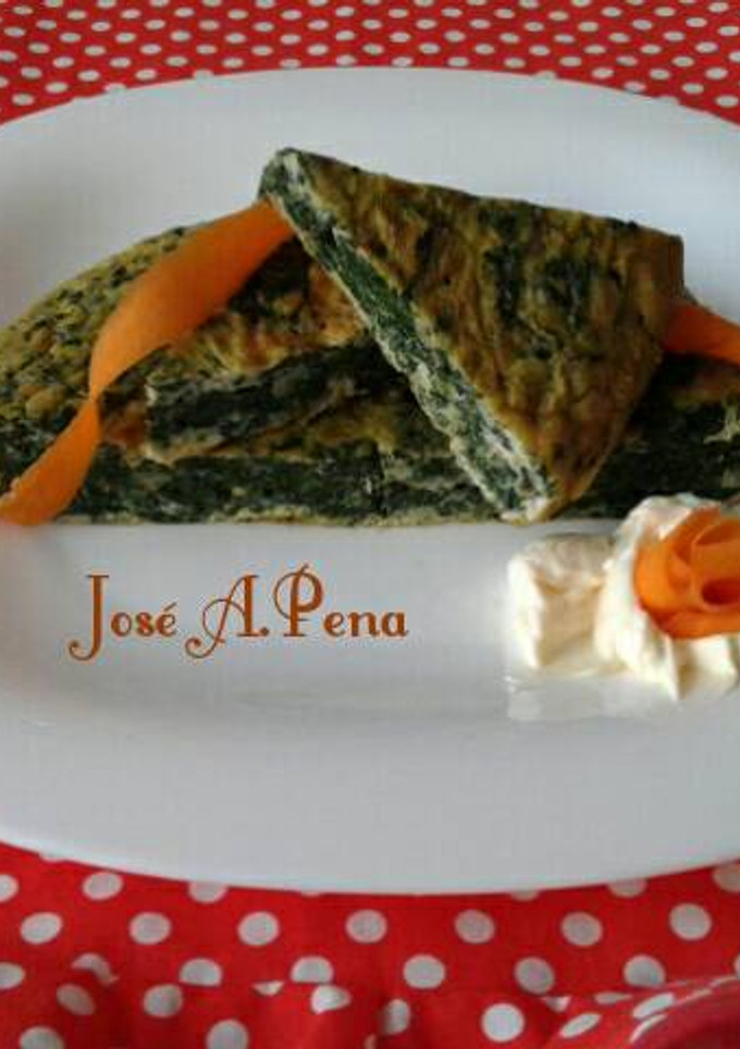 Una foto de 📌Tortilla de espinacas Apto para diabéticos
