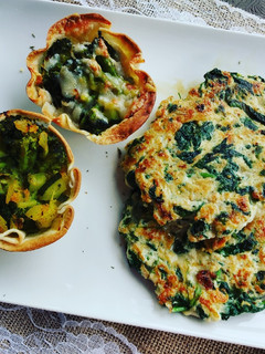 Una foto de Hamburguesas de espinacas y flores de verduras