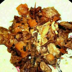 A picture of Nduma and beef mix.